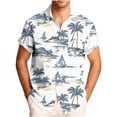 thumbnail image 2 of Gamivast Mens Beach Shirts Sailboat Print Short Sleeve Button Down Tropical Shirts Casual Summer Tees Soft Breathable Holiday Aloha Party Fashion Tops, 2 of 6