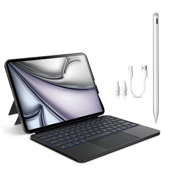 edaiser Stylus Pen Detachable Keyboard Case Compatible with Apple iPad Air 11 inch (M3/M2) 2025, iPad Air (5th/4th), iPad Pro 11-inch (4th-1st) Gen, Black