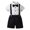 T02 Black, variant on Farysays Baby Boy Formal Short Set Toddler Summer Gentleman Outfit Kid Short Sleeve Bowtie Shirt Suspender Shorts Suit
