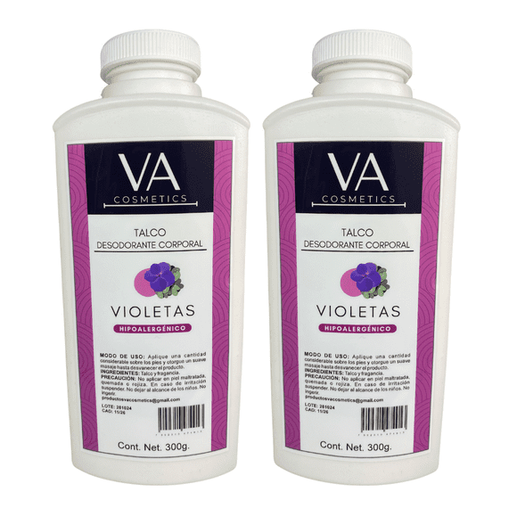 Talco Corporal Aroma Violetas 2 piezas VA