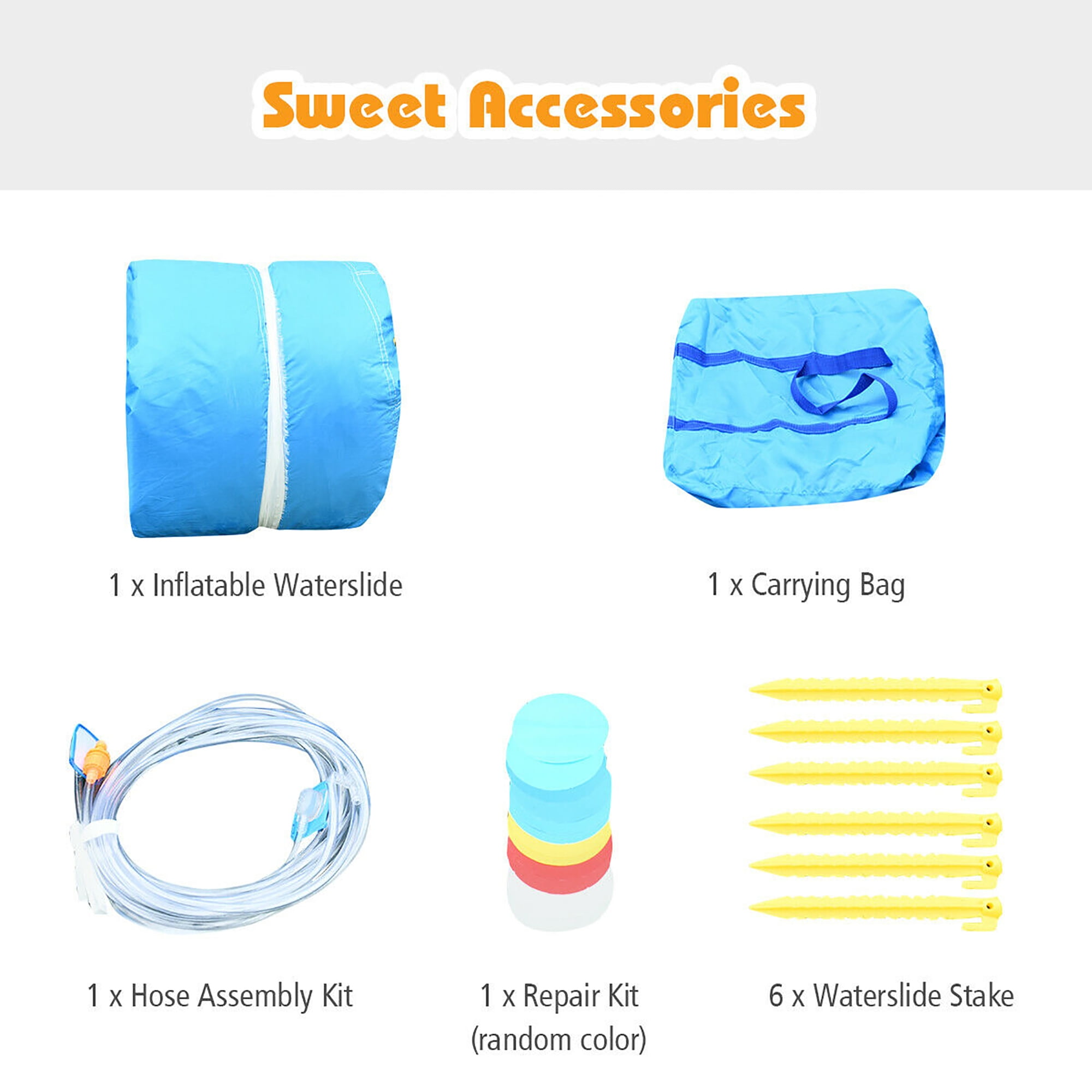 Costway Inflatable Water Slide Kids Bounce House Castle Splash Pool Without Blower