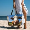 thumbnail image 6 of Daiia Blue Sky Meadow Cute Cow Beach Travel Bag - Water-Resistant Beach Bag, Lightweight Tote with 7 Pockets for Women and Men - Gym,Pool,Camping,Reusable Grocery Bag, 6 of 7