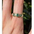 thumbnail image 3 of 14k Gold Plated Baguette Cut Emerald Ring Silver Emerald Engagement Ring Silver Ring Engagement Gift For Her Ring For Mom , Kendra Scott Ring, 3 of 3