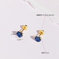 thumbnail image 4 of 14k Yellow Gold Girls Simulated Sapphire Birthstone CZ Heart Screw Back Earring, 4 of 6
