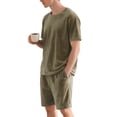 thumbnail image 4 of gbyLJF Men's 2 Piece Causla Sets 2026 Summer Travel Outfits Loose Fit Short Sleeve T-shirts and Shorts Sweatsuits, 4 of 5