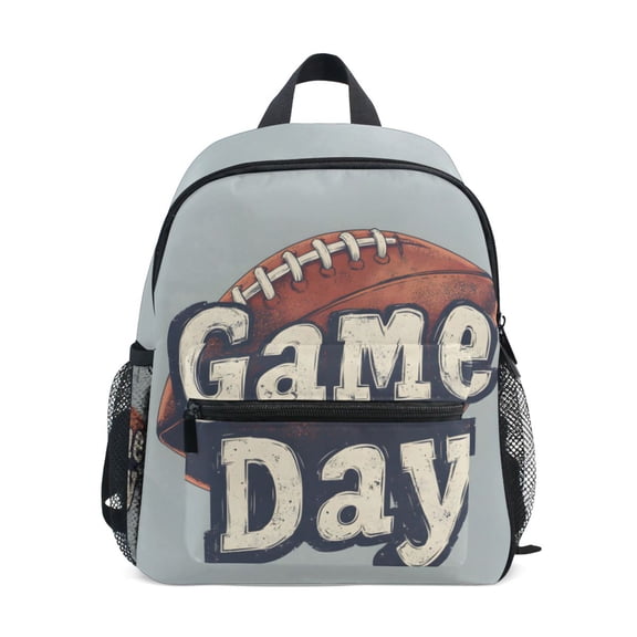 FORMRS Kids School Backpack with Front Zippered Pocket 12" Student Travel Daypack, Gray Game Day