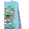 thumbnail image 5 of Looney Tunes Mens Classic Shirt Marvin Long Sleeve Tee - Space Jam 90s Long Sleeve T-Shirt, 5 of 7