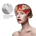 thumbnail image 2 of KLL White And Red Daisy Cow Pattern Shower Cap & Bath Cap for Women,Reversible Oversized Waterproof Shower Caps for all Hair Lengths,Elastic Reusable Bathing Hair Cap, 2 of 6