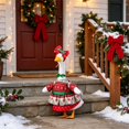 thumbnail image 3 of 23 Inch Christmas Porch Goose Outfits Porch Goose Clothes With Printed Garment And Bow Headpiece for Front Porch Garden Christmas Decor, Not Included Goose, 3 of 4