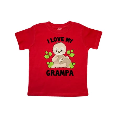 

Inktastic Cute Sloth I Love My Grampa with Green Leaves Gift Toddler Boy or Toddler Girl T-Shirt
