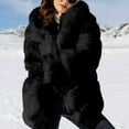thumbnail image 5 of Olyvenn Women's Faux Fur Coat Hooded Long Winter Jacket Fall Winter Warm Outfits Outwear Plush Zipper Overcoat Black XXL, 5 of 5