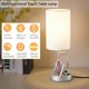 thumbnail image 3 of Lámpara de mesa con  táctil USB, lámpara de noche mejorada de 3 vías regulables con puertos de carga USB C y A y tomacorriente de CA, lámpara de mesita para dormitorio, bombilla, 3 of 7