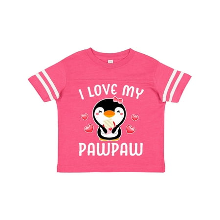 

Inktastic I Love My Pawpaw with Cute Penguin and Hearts Gift Toddler Toddler Girl T-Shirt