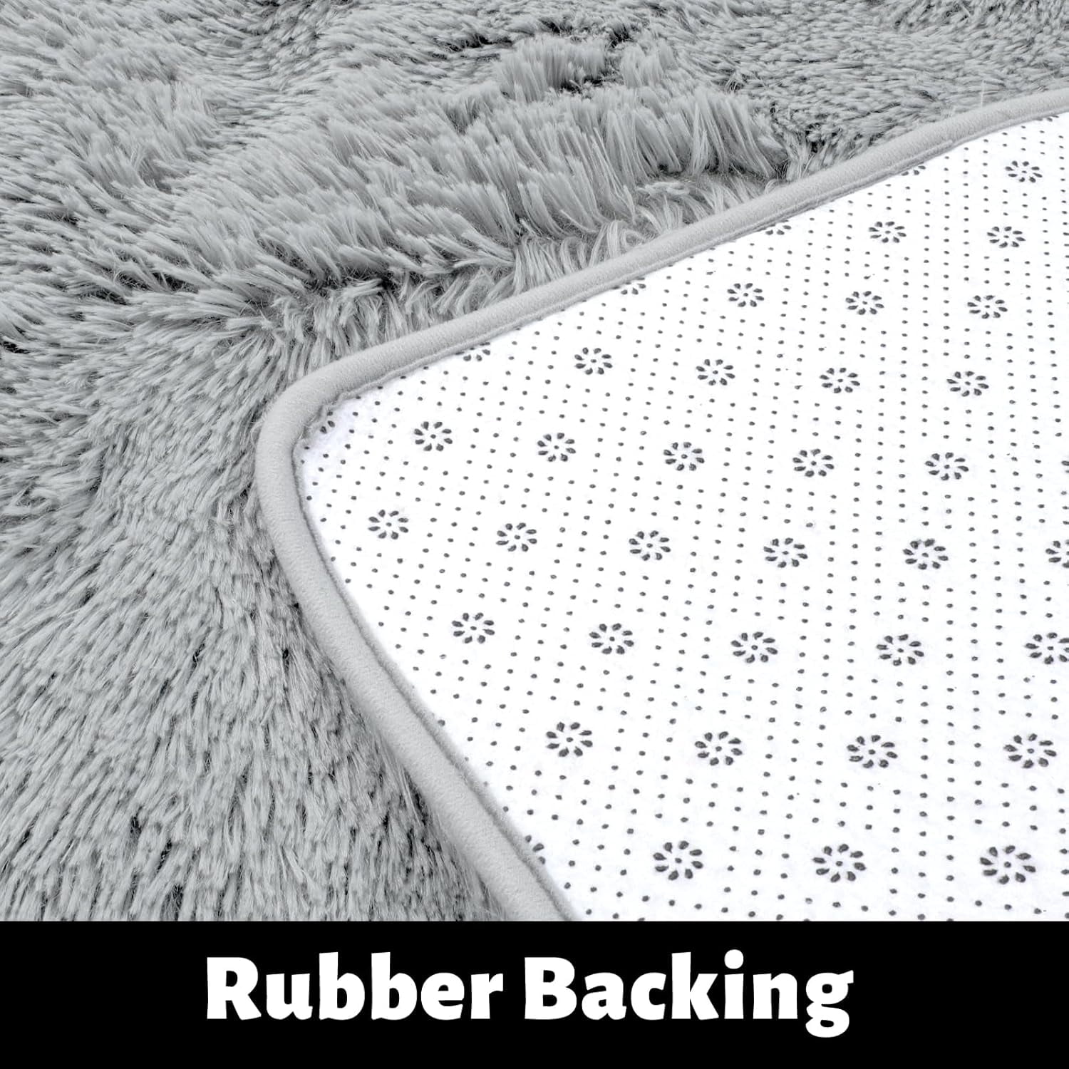 SUSUZI 5' x 7' Shaggy Area Rug, 2" Thick Ultra Plush Fluffy Carpet with Non-Slip PVC Backing, Gray Modern Soft Rug for Bedroom Living Room Kids Room