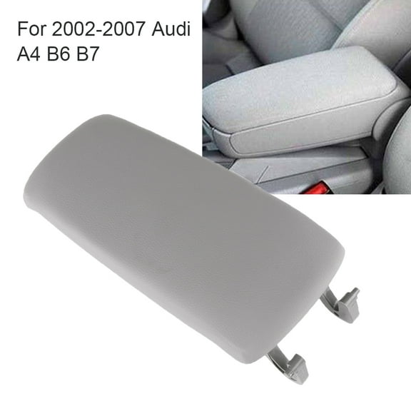 SCITOO Auto Grey Armrest Center Console Lid Skin Cover with Base Replacement fit for 2000-2008 For Audi A4 A6 S4