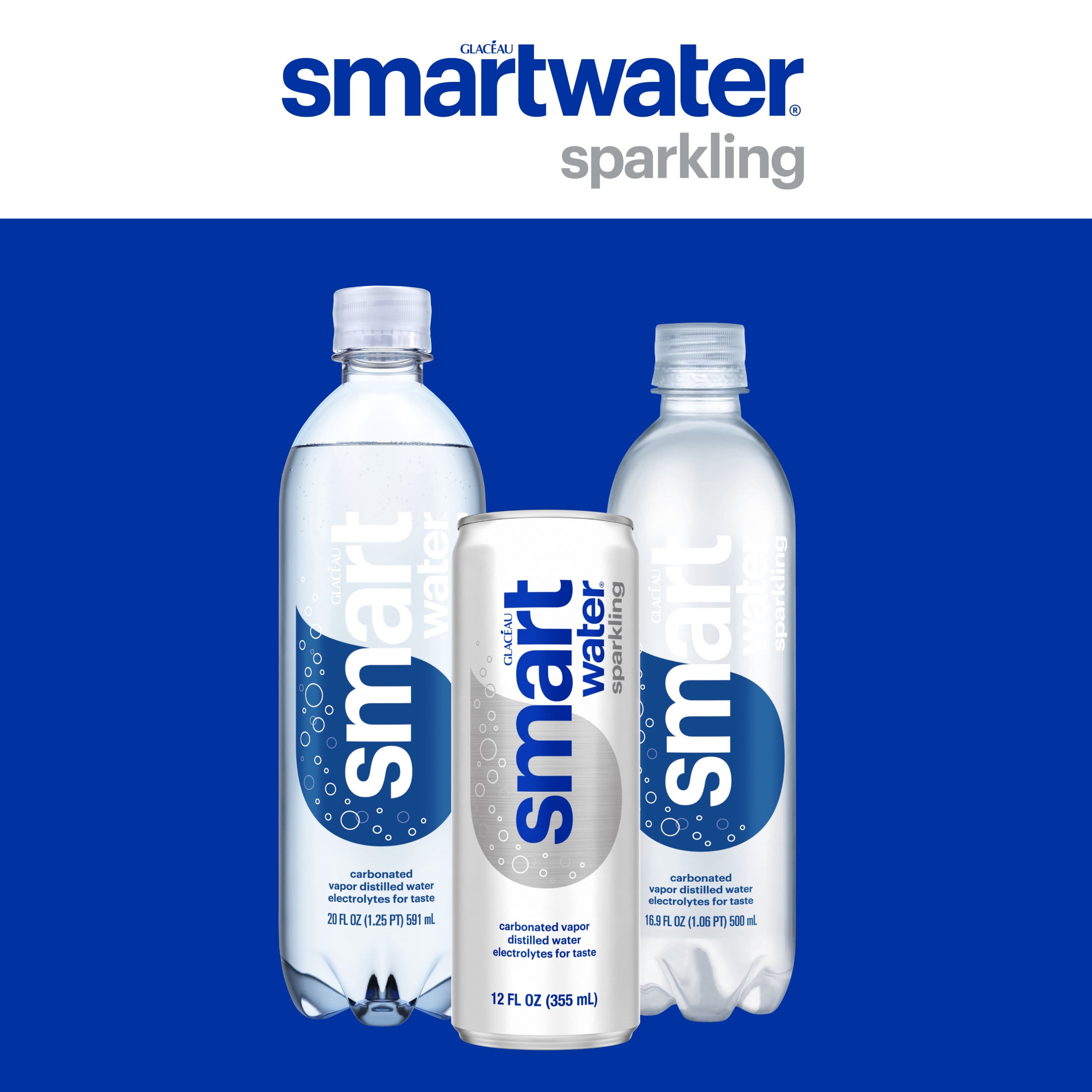 smartwater Sparkling Water Cans, 12 fl oz, 8 Pack