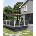 thumbnail image 6 of Outdoor Pergola with Retractable Canopy – Upgraded Aluminum Faux Wood Grain Metal Patio Pergola for Modern Backyard Deck, Porch, Grape Trellis, 6 of 10