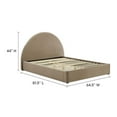 thumbnail image 3 of Resort Performance Velvet Arched Round Full Platform Bed in Taupe, 3 of 10