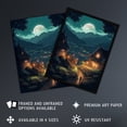 thumbnail image 3 of Full Moon Over Traditional Chalet Houses in Peaceful Village Painting Mountainside Bright Lit Windows on Clear Moonlit Night Art Print Framed Poster Wall Decor 12x16 inch, 3 of 3