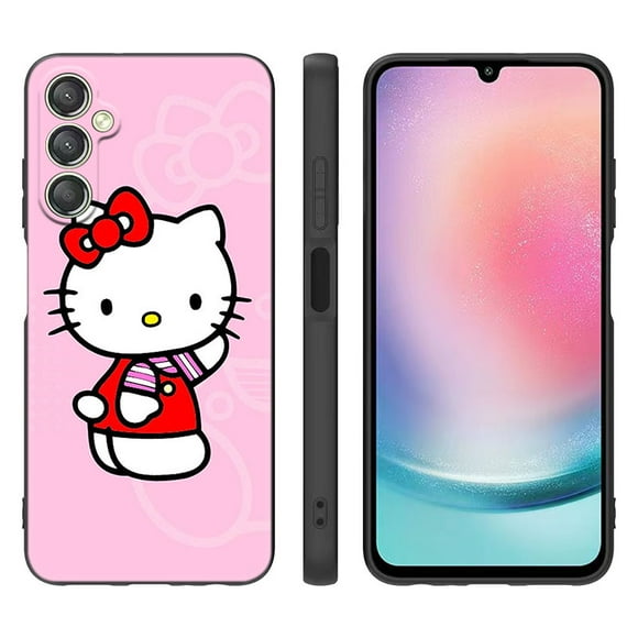 Sanrio Hello Kitty Black Case For Samsung Galaxy A15 A14 A05 A34 A54 A52S A53 A33 A23 A24 A13 A12 A22 A32 A50 A51 A70 A71 A73 5G Gift Festivals