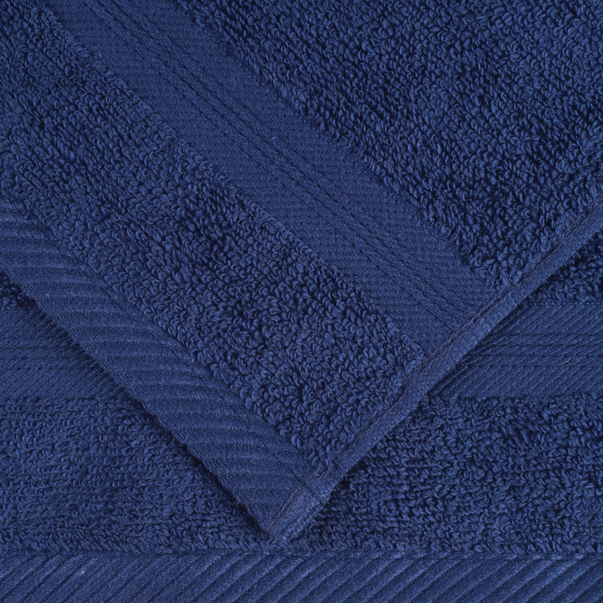 BNM Smart Dry Cotton Bath, Hand, Face Towel Set, Navy Blue