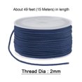 thumbnail image 2 of Nylon Beading Thread Cord 2mm Extra Strong Braided Nylon String for Necklace Crafting 15M/49 Feet, Dark Blue, 2 of 5