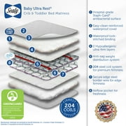 Sealy Baby Ultra Rest 2-Stage Antibacterial Baby Crib Mattress and Toddler Mattress, 204 Coil