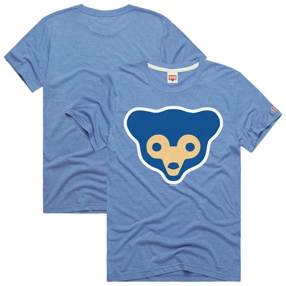 Men's-Homage Light Blue Chicago Cubs Hyper Local Tri-Blend T-Shirt