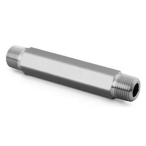SWAGELOK SS-8-HLN-6.00 6 in. Length, 1/2 in. Male NPT, HEX Long Nipple, Stainless Steel Pipe Fitting