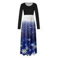 thumbnail image 5 of WXLWZYWL Women's Christmas Dresses Casual Vintage Print Round Neck Long Sleeve Dress Outs Fall Winter Dresses Loose Maxi Dresses, 5 of 5