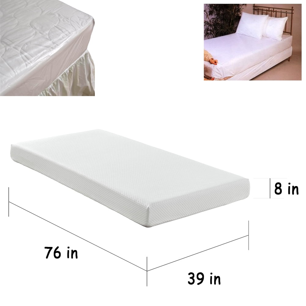 Twin Size Bed Mattress Cover Plastic White Waterproof Fitted Protector ...