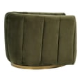 thumbnail image 6 of Chaldon Modern Living Room Round Back Velvet Swivel Chair in Green, 6 of 6