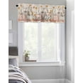 thumbnail image 4 of Curtain Valance for Windows Watercolor Pumpkin Fall Thanksgiving Kitchen Valances Rod Pocket Short Curtains,Farm Tree Deciduous Retro Linen Window Treatment Panel for Living Room Bedroom 60x18in, 4 of 8