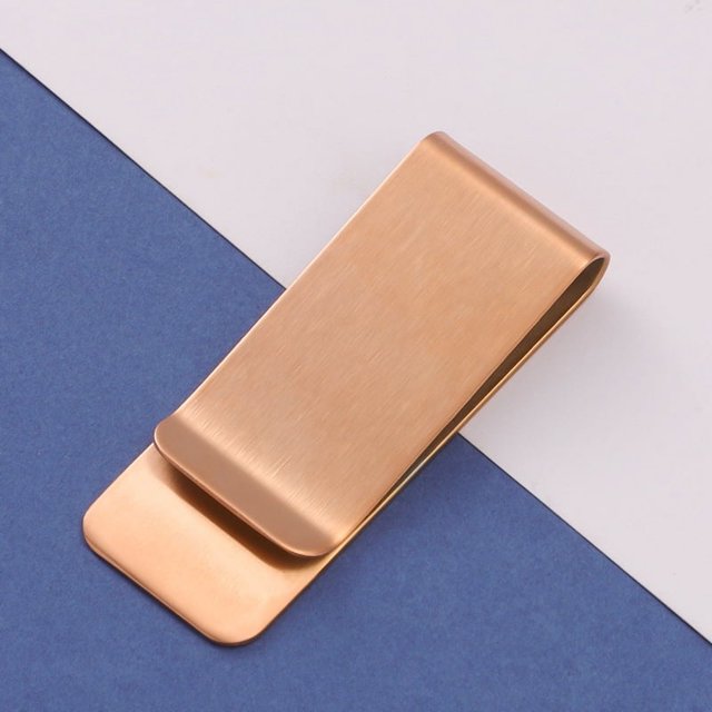 Pinza para corbata de traje de estilo simple de acero inoxidable con espejo, clip para billetera con láser brillante
