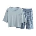 thumbnail image 1 of Odeerbi 1-12 Años Niños Niñas Pijamas de Algodón de Verano Manga Corta Tops Pantalones Cortos Conjunto Suave Estampado Ropa de Dormir Conjuntos de Pijama de Dos Piezas, 1 of 5