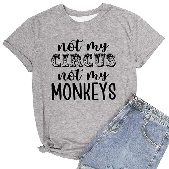 Womens Tshirts Spring Tops for Women Fashion Casual Gradient Printed Short Sleeved Round Neck T Shirt Top