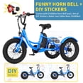 thumbnail image 4 of MOONCOOL Electric Tricycle for Kids ,16"x3" 3 Wheel 250W 10.4Ah Etrike W/ LED headlight & Rear Basket & horn bell & DIY stickers，6/9/12.5 MPH, 4 of 11