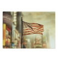 thumbnail image 1 of United States Cutting Board, American Flag Waving in City National Independence Day Celebration Theme, Decorative Tempered Glass Cutting and Serving Board, Large Size, Sepia Red Blue, by Ambesonne, 1 of 1