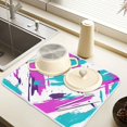 thumbnail image 2 of Yayeee Dish Drying Mat for Kitchen Counter 16" x 18" Microfiber Super Absorbent Coffee Decorative Pad, Abstract Drawing, 2 of 9