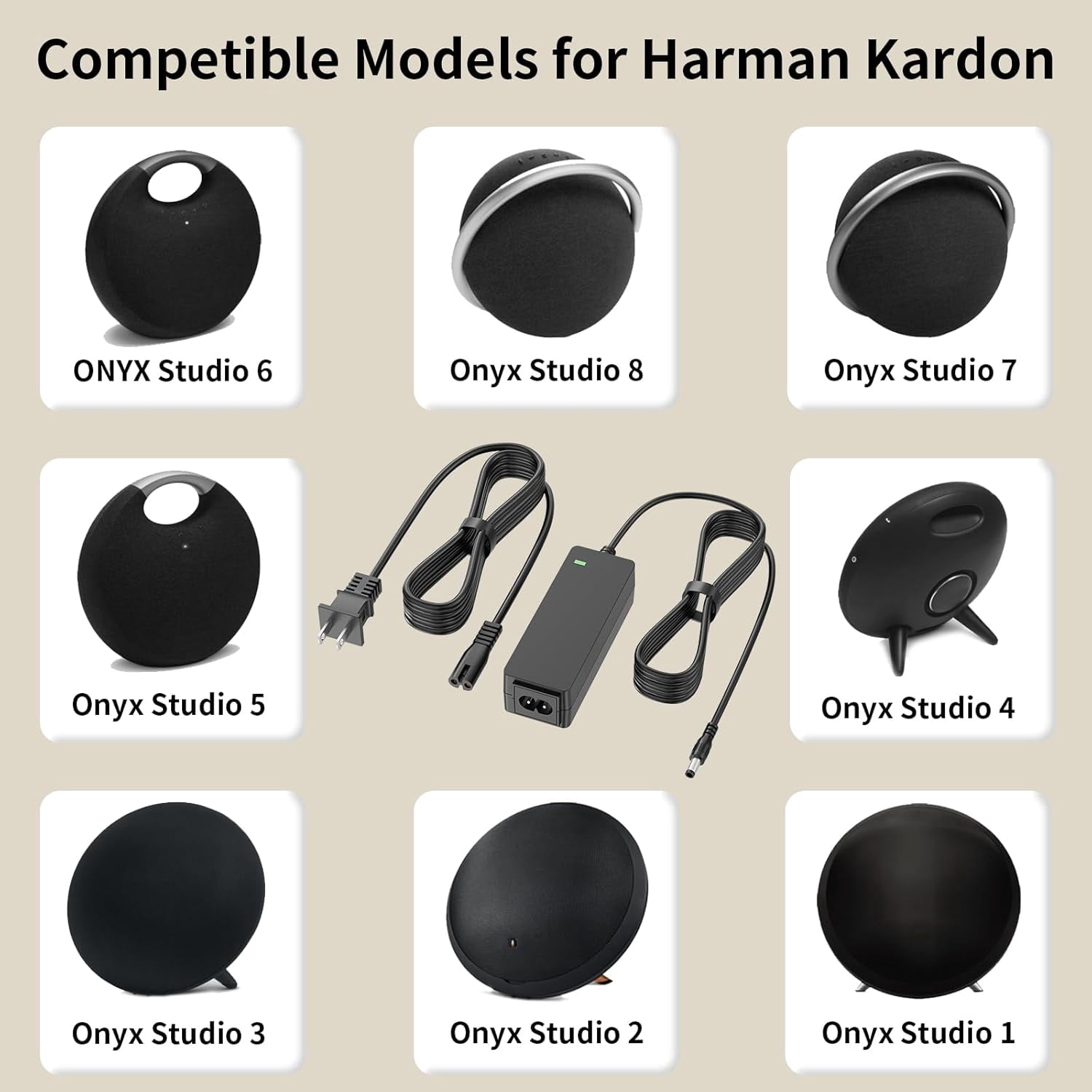 Charger for Harman Kardon Onyx Studio 7 6 5 4 3 2 1 Wireless Bluetooth Speaker Replacement Charger 19V AC Power Cord Supply(10 FT)