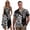 Black Polynesian, variant on Polynesian Hibiscus Couple Matching Outfit Men's Button Up Shirt Summer Beach Shirts Workwear and Womens Sleeveless Dress Irregular Hem Hawaiian Vacation Sundress