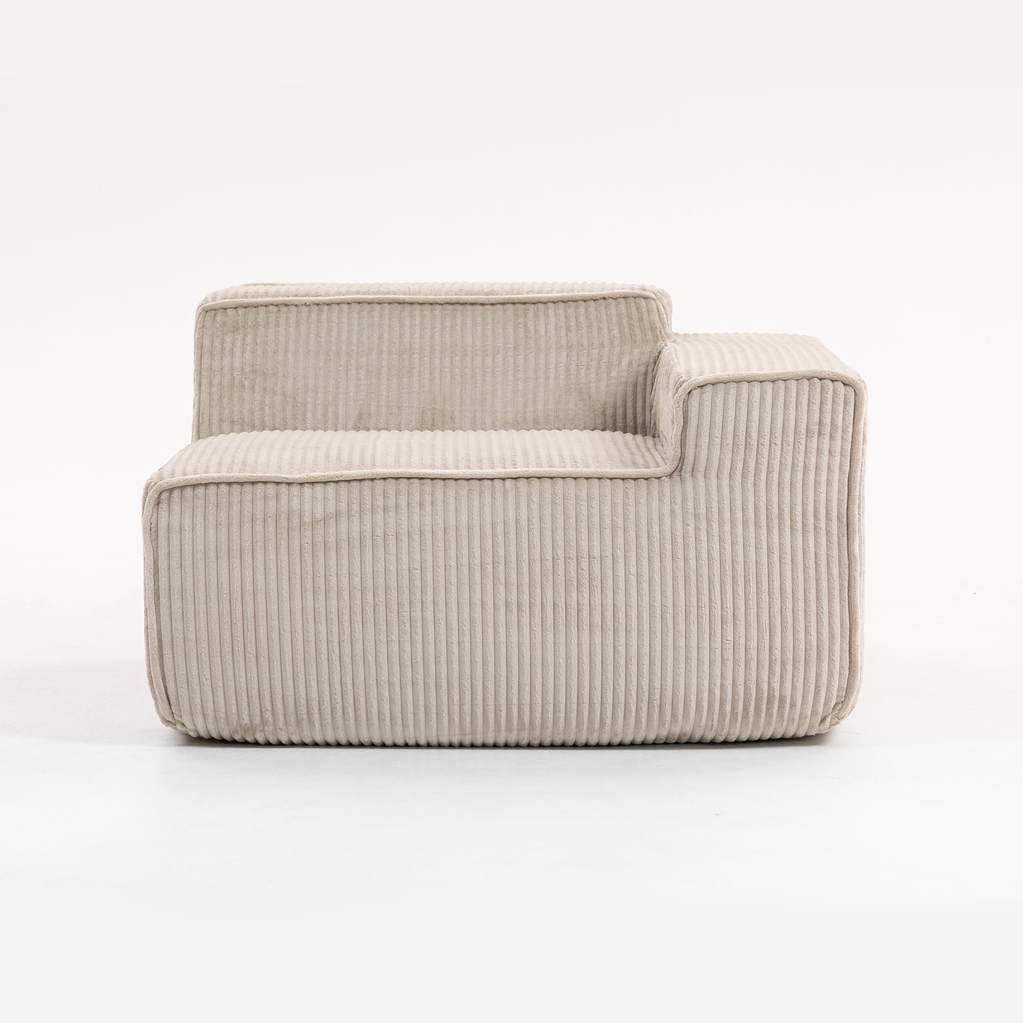 Demi Bonn 111" Modular Sectional Sofa Couchesk, Corduroy 3 Seat Couch Memory Foam Couches for Living Room, Cloud Couch, Beige