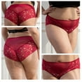 thumbnail image 2 of Cinvik Lace Underwear for Women Sexy High Waisted Briefs Granny Panties, 6 Pack, Sizes to 1XL, 2 of 6