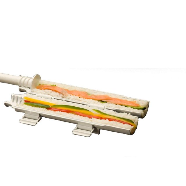 Kit para hacer sushi para rollos de sushi - Rollo de sushi perfecto con el rodillo de sushi todo en uno - Experimente con su bazooka de sushi - Incluye instrucciones para hacer sushi y recetas de kit de sushi Ormromra SNFLD1031