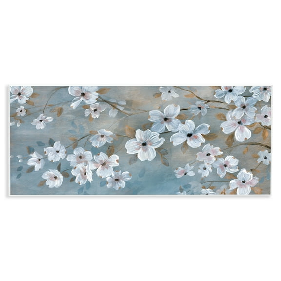 Stupell Industries Traditional Apple Blossoms Plants & Flowers Painting Unframed Art Print Wall Art, 17 x 7