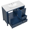 thumbnail image 4 of Christopher Knight Home 36" Bathroom Vanity with Sink, Wood Storage Cabinet with Soft-Closing Door, Blue, 4 of 18