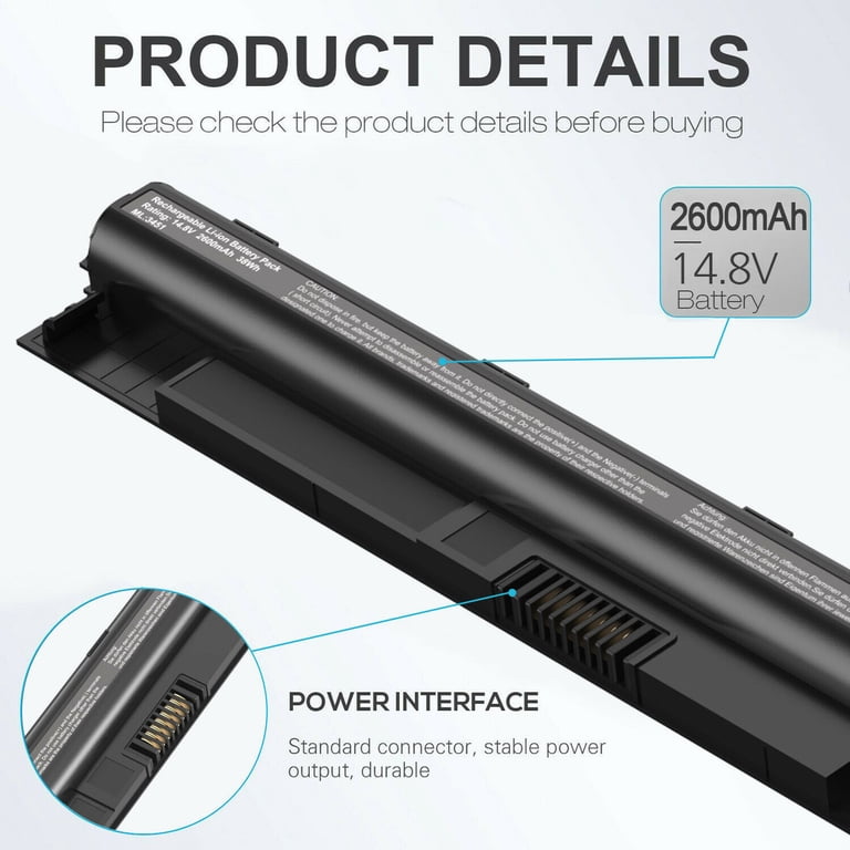 M5Y1K Replacement Battery For Dell Inspiron 15 5000/3000 Series Laptops - 4-Cell