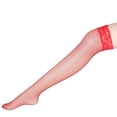 thumbnail image 2 of 1 / Mujeres Mallas de Encaje Top de Malla Medias Altas hasta El Muslo Pantimedias Calcetines - Rojo, 100 cm SM SunniMix Medias de malla de mujer, 2 of 8