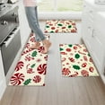 thumbnail image 5 of YIMEIS Christmas Candy Snowflake Christmas Tree Fall Kitchen Rugs Set of 2, Xmas Holiday Kitchen Mat Decor Home Decorations, Green Christmas Mats for Kitchen Floor - 16''*24'' and 17''*47'' in, 5 of 10