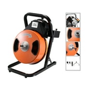 Drum Auger-1/2” by 50Ft Electric Drain Cleaner Snake-Compact with Built-In GFCI-For Pipes 1” in Diameter to 4” Plumbing Snake by Pentagon Tool